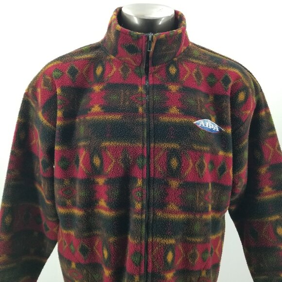 Vintage Ben Aipa Surd Aztec Print Fleece Size Large Made In USA - Picture 3 of 9